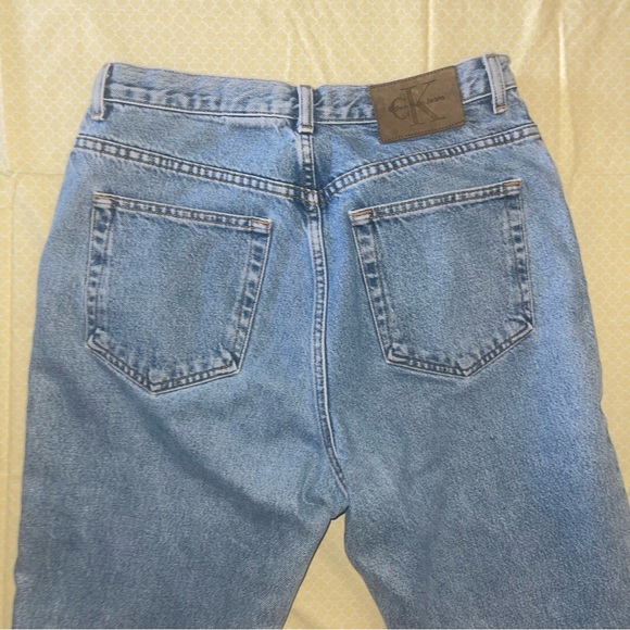 CALVIN KLEIN HIGH WAISTED STRAIGHT LEG DENIM JEANS - Picture 9 of 11